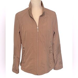 WEATHERPROOF Tan Zip Front Jacket Size Large